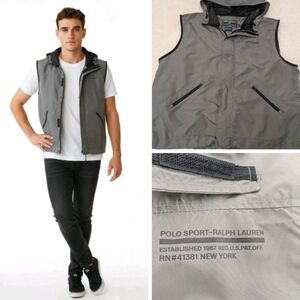 Polo Sport XL Mens Utility Vest Hiking Mesh EUC